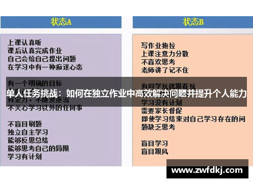 单人任务挑战：如何在独立作业中高效解决问题并提升个人能力